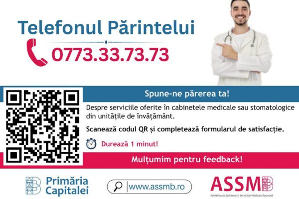 Inovație în sănătatea elevilor: ASSMB lansează „Telefonul Părintelui” pentru feedback în timp real